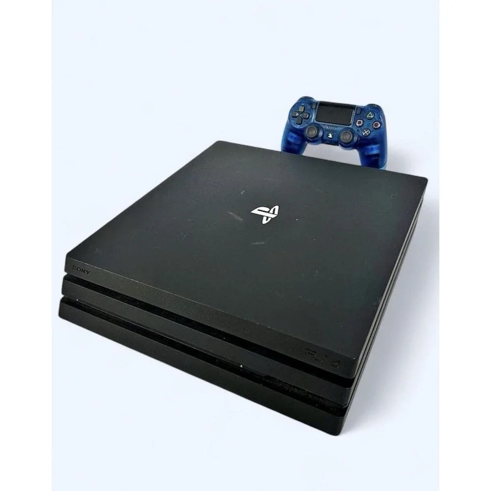 Sony PlayStation 4 Pro 1TB 4K UHD Black w/ Blue DualShock 4 & Cords